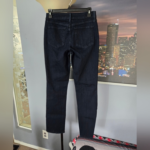 Vtg 90s NYDJ Womens Sz 2 Petite Dark Blue Denim Marilyn Straight Lift Tuck Jeans - Picture 2 of 5